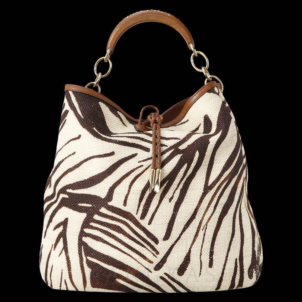 FERRAGAMO(USED)페레가모 시즌 우드 라탄 쇼퍼백